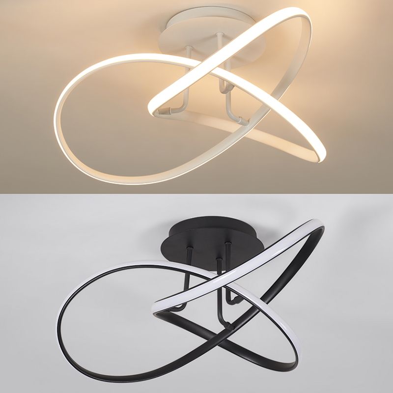 Minimalism LED Flush Mount Twisted Ceiling Light Fixture for Bedroom