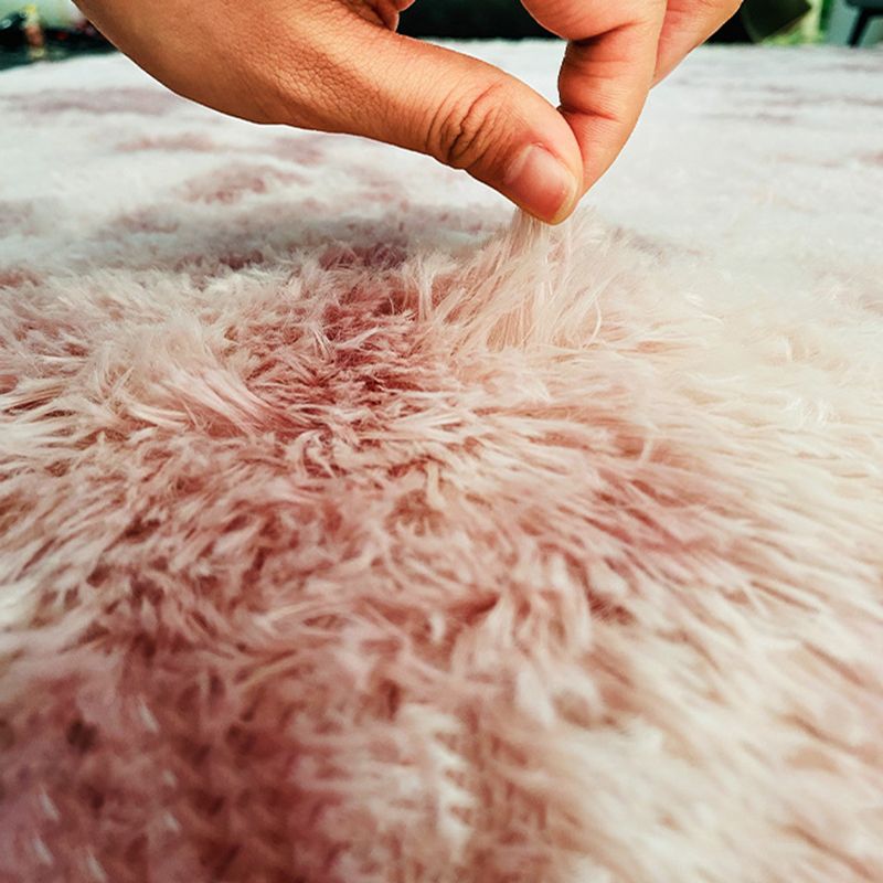 Light Pink Gradual Change Rug Polyester Simple Rug Washable Rug for Drawing Room