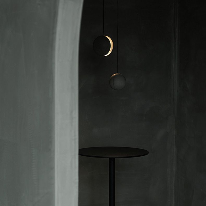 1 éclairage léger suspension du globe contemporain de ciment plafond LED en gris