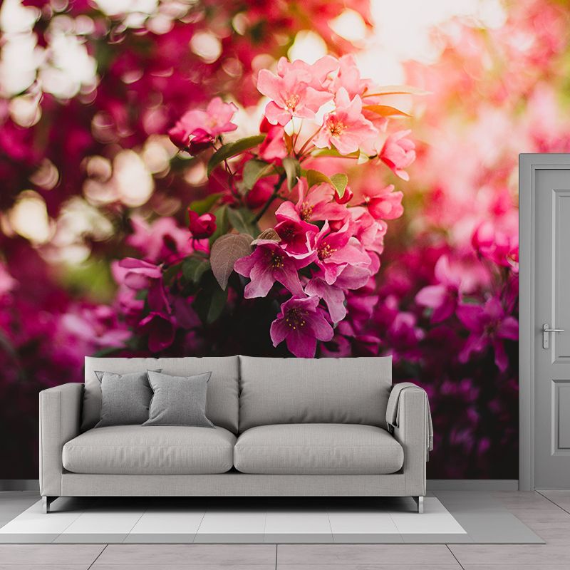 Blooming Flower Wall Mural Moisture Resistant Wall Decor for Dining Room Kitchen