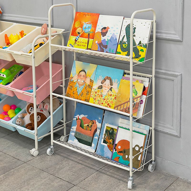 Contemporary Standard Bookcase Metal Open Back Bookshelf with Shelves