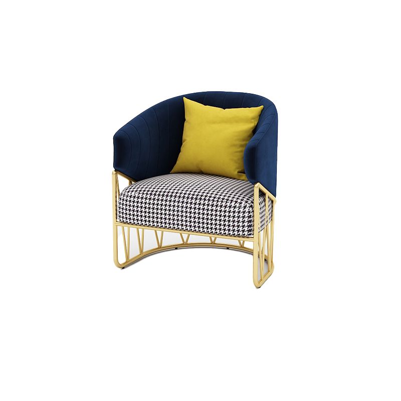 23.62" W x 29.52" H Velvet Tuxedo Arm Sofa Contemporary Standard Sewn Pillow Back Sofa