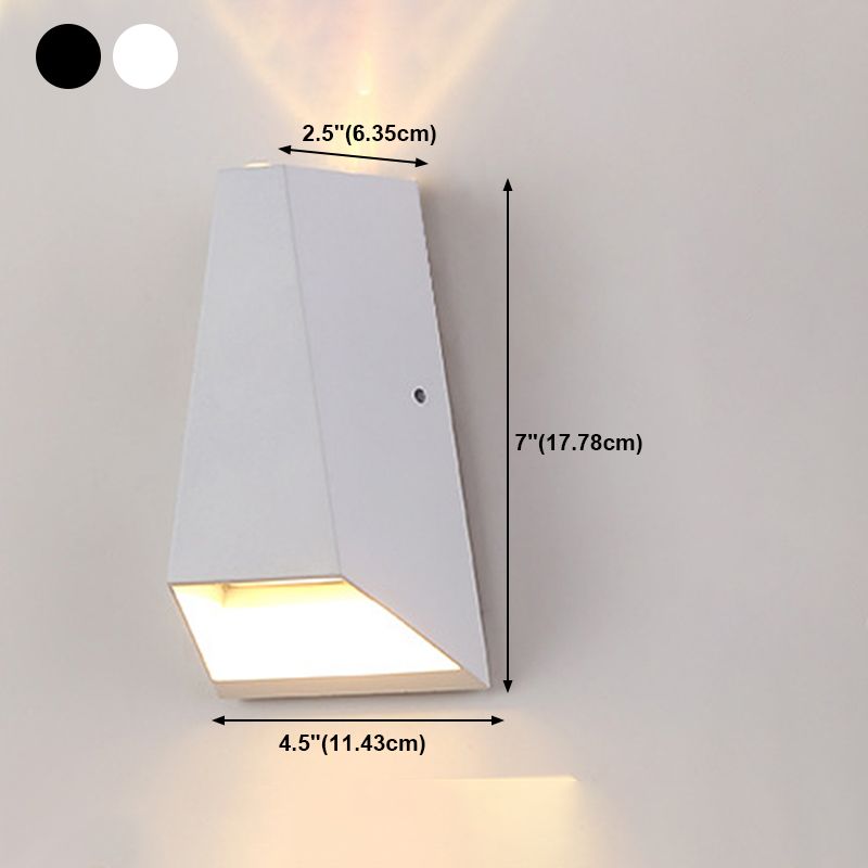 Luz de pared geométrica moderna aluminio 2 luces lavadora de pared para al aire libre