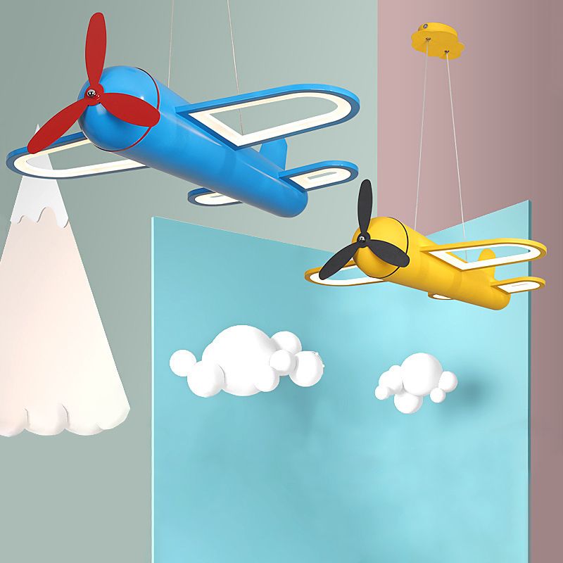 Simplicity Airplane Shaped Chandelier Pendant Light Acrylic Child Room LED Ceiling Light