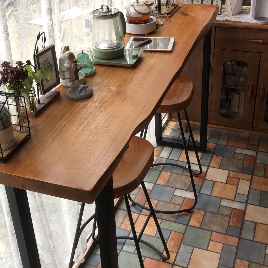 Rectangle Pub Table Modern Bar Height Solid Wood Bar Table for Indoor