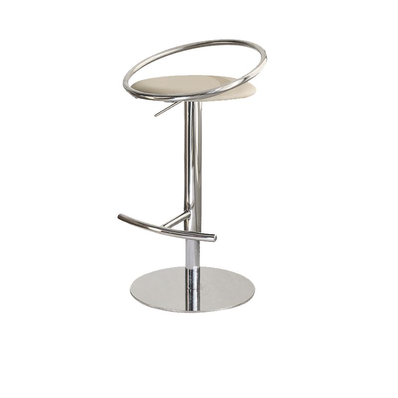 Glam Leather Bar Stool Metal Base Counter Stool for Living Room