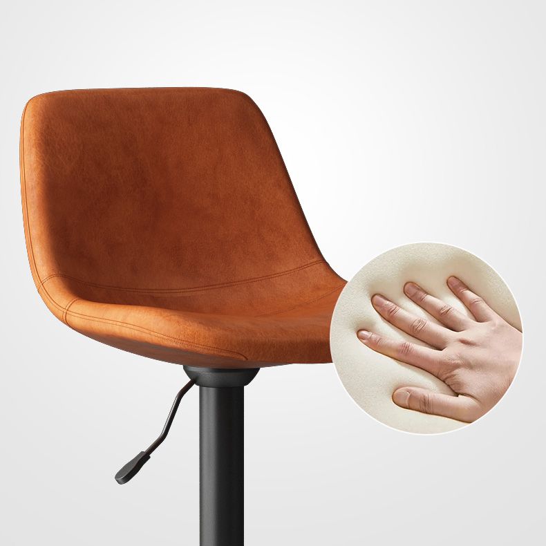 Home Footrest Adjustable Height Stool Contemporary Leather Barstool