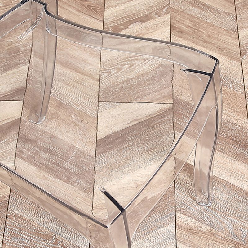 Modern Armless Chair Plastic Open Back Side Chair for Dining Room