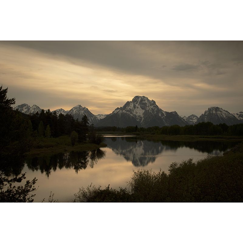 Mountain and River Mural Wallpaper Wall Covering Mildew Resistant for Sleeping Room