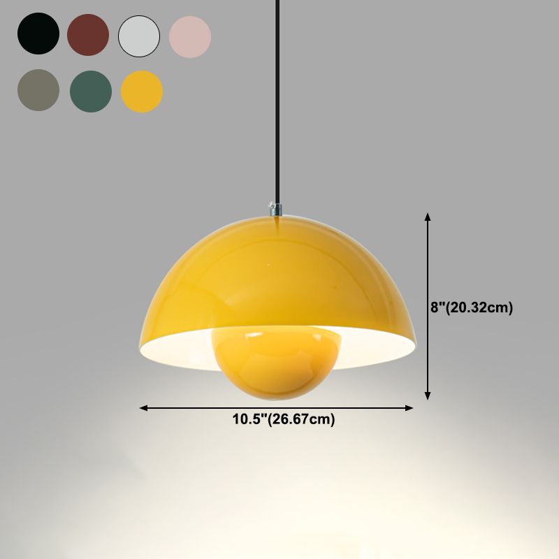 Colorful Bud Shape Pendant Light Nordic Aluminum 10.5" Wide Hanging Pendant for Bedroom