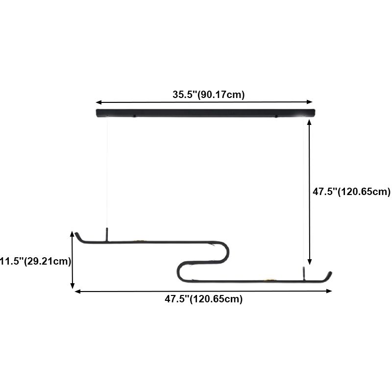 Linéaire forme d'îles lumières modernes metal 4 luminaires d'éclairage pendentif léger