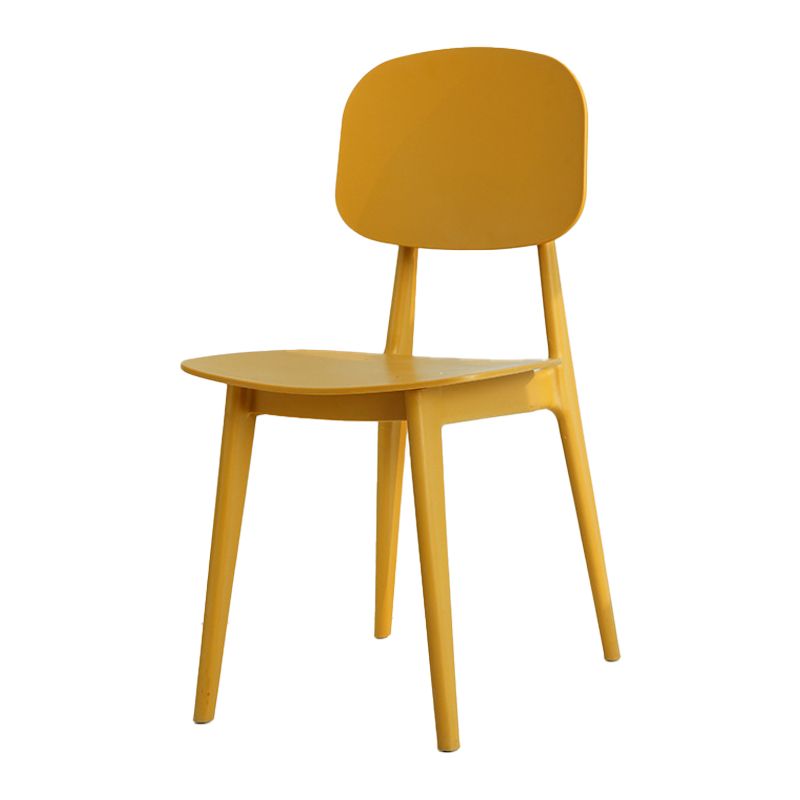 Silla lateral de plástico moderna para interiores y exteriores, sillas sin brazos con respaldo abierto para comedor
