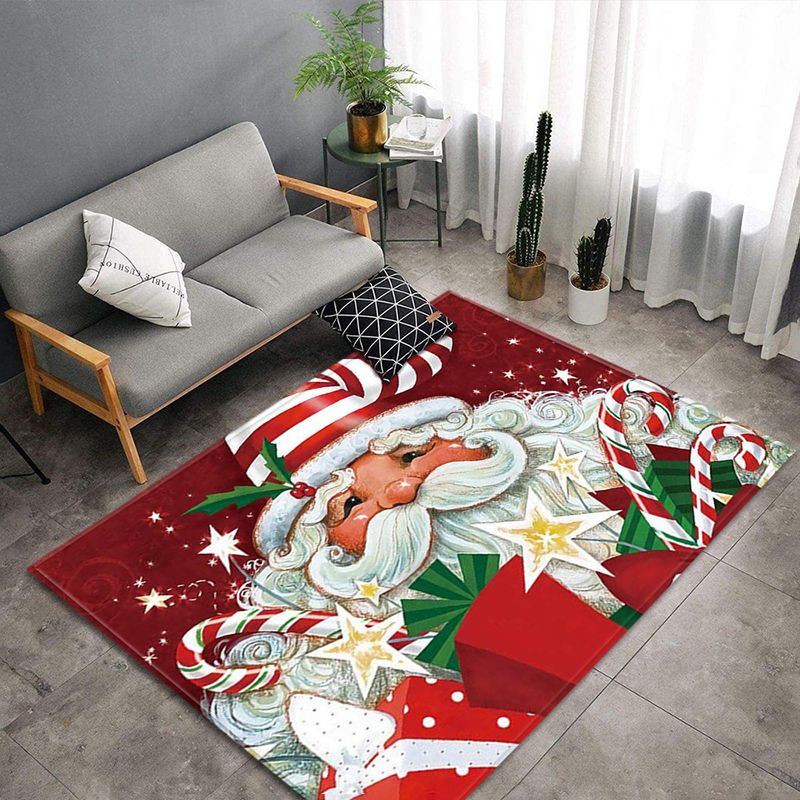 Fancy Modern Carpet Red Flower Carpet Non-Slip Backing Rug for Living Room