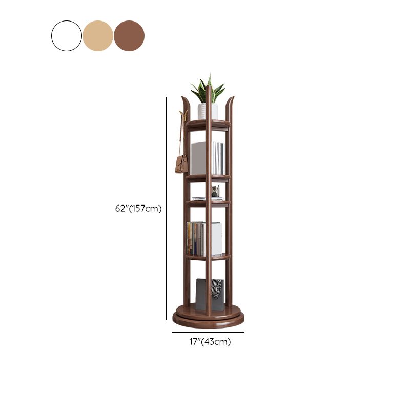 4 Shelves Etagere Bookcase Wooden Contemporary Open Back Bookshelf