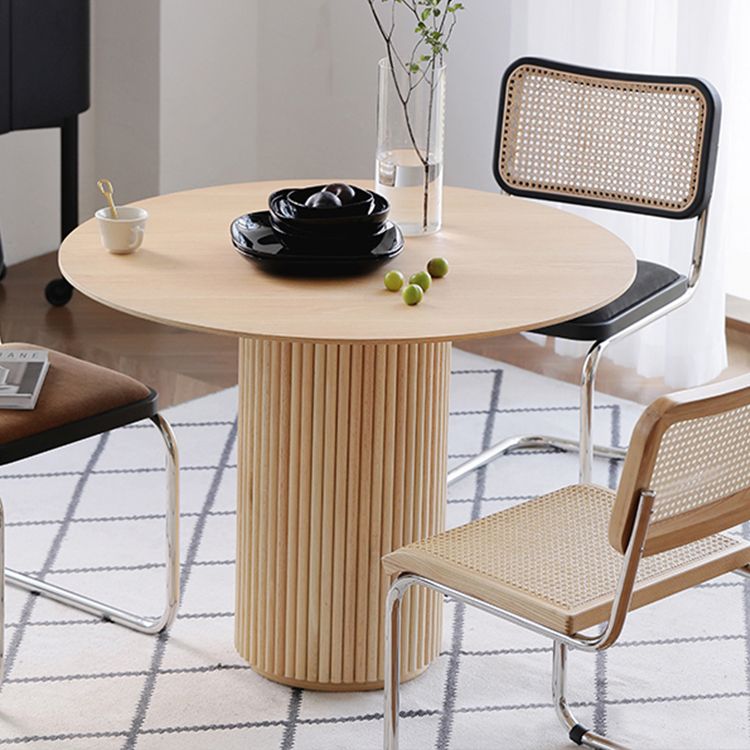 Mesa de comedor moderna de color de madera con madera sólida de pino