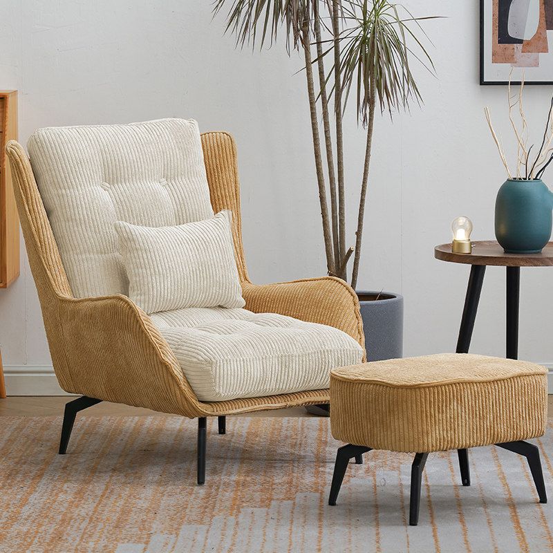 Corduroy Chair  30.70" L x 37.00" W x 46.45" H Tufted Cushions Chair