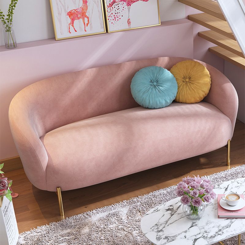Velvet Modern Sloped Arm Sofa 29.92" H Tuxedo Arm Sofa with 2 Pillows