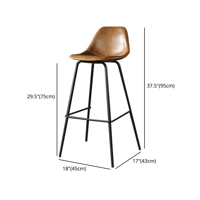 Taburete de bar de estilo industrial con asiento de cubo con patas de hierro para barra de cocina