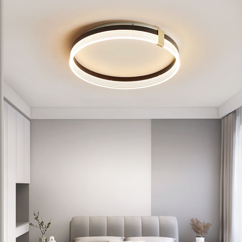 1-Light Modern Ceiling Light Simple LED Ceiling Mount Light with Acrylic Shade for Bedroom