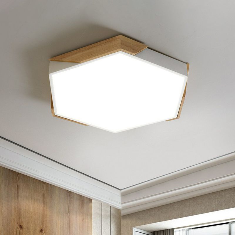 Acrylic Hexagon Shaped LED Flush Mount Lighting Nordic Style Flush Mount Ceiling Light for Bedroom
