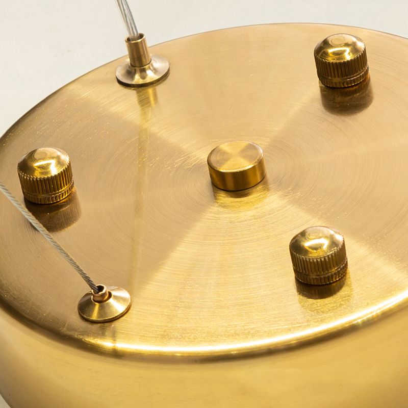 Modern Creative LED Pendant Light Electroplate Iron Linear Chandelier with Crystal Shade