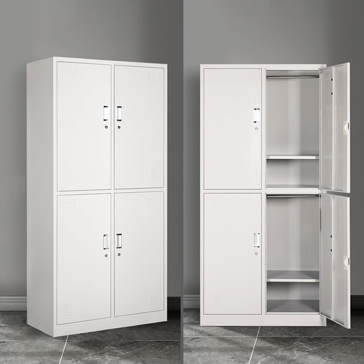 Metal Contemporary Cabinet for Bathroom White Steel Storage Cabinet