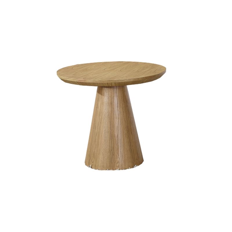 Contemporary Wood Side Table Pedestal Round Living Room Table