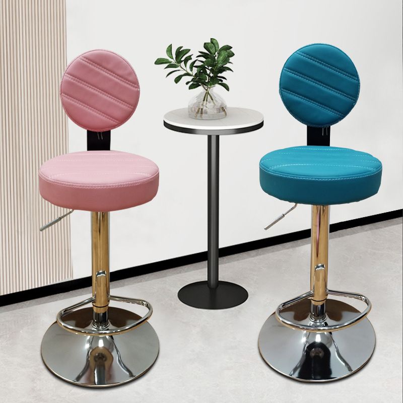 Contemporary Style Liftable Bar-stool PU Leather Counter Bar Stool with Metal Legs