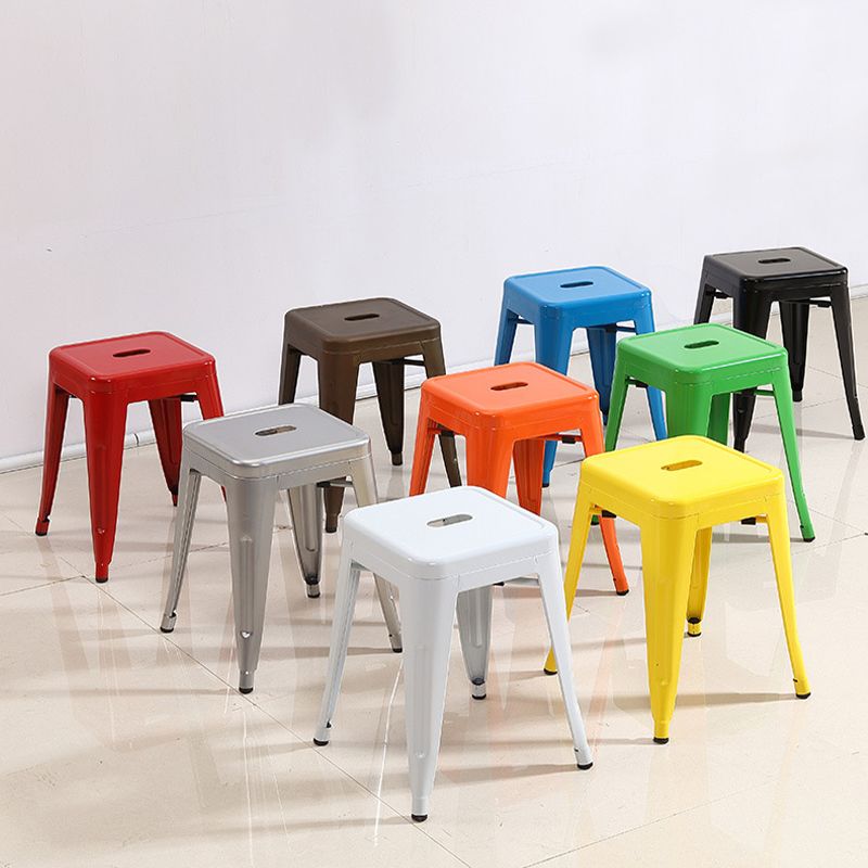 Industrial Stackable Backrest Counter Stool Iron Bar Stool with Pedal for Cafe