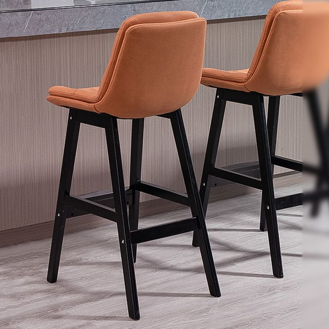 Modern Rubberwood Footrest Barstool Low Back Restaurant Stool