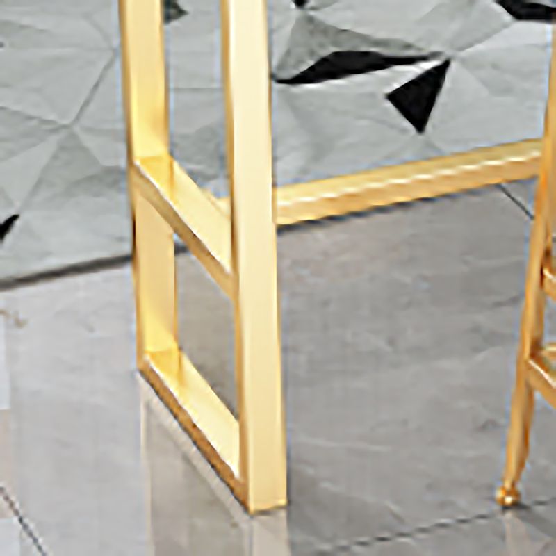 Glam Pub Table Stone Top Rectangle Bar Table for Indoor and Breakroom