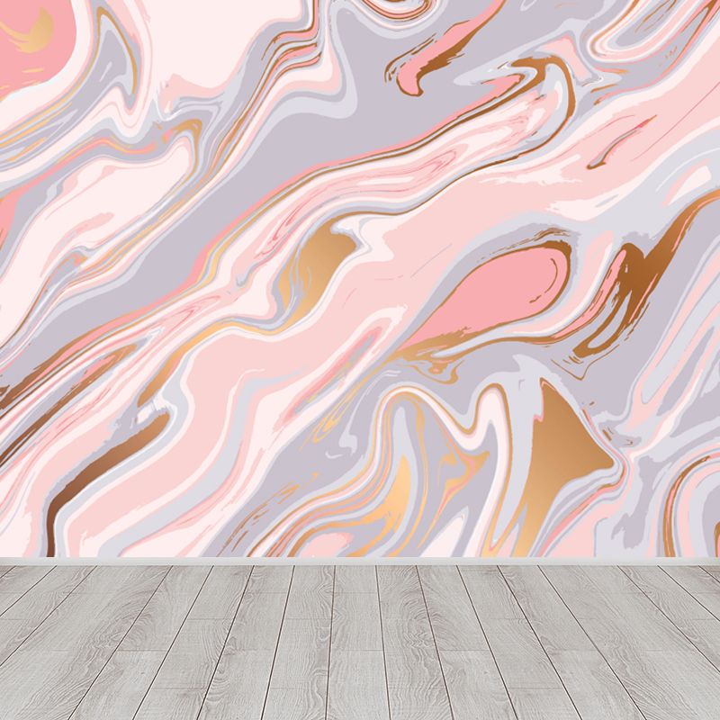 Abstract Water Print Wall Mural Modernism Non-Woven Material Wall Art in Light Color