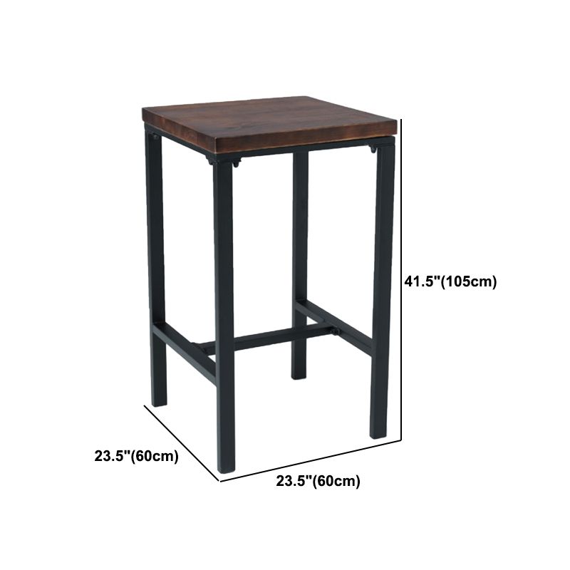 Industrial 1/3/4/5 Pieces Bar Table Set Square Pine Wood Counter Table for Cafe