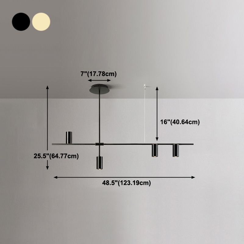Luci a sospensione contemporanea Luci dell'isola cilindri Metal per l'isola della cucina