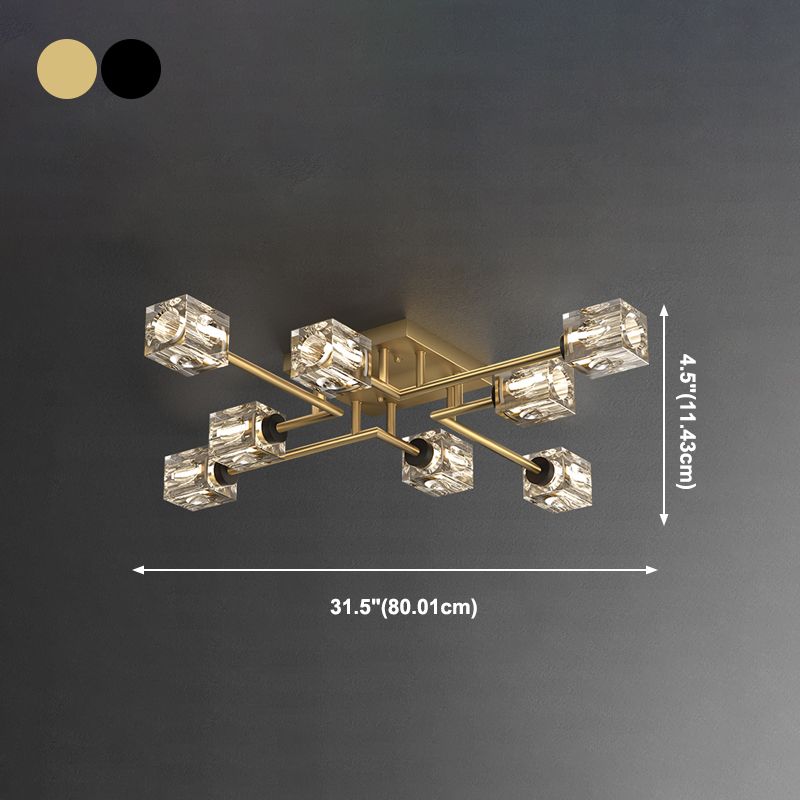 Cubo contemporáneo Flush Lighting Lighting de montaje de altura de cristal para sala de estar