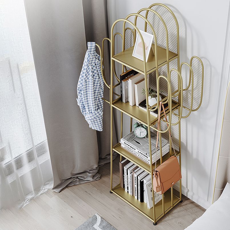 Scandinavian Antique Finish Shelf Bookcase Metal Etagere Bookshelf with Shelves