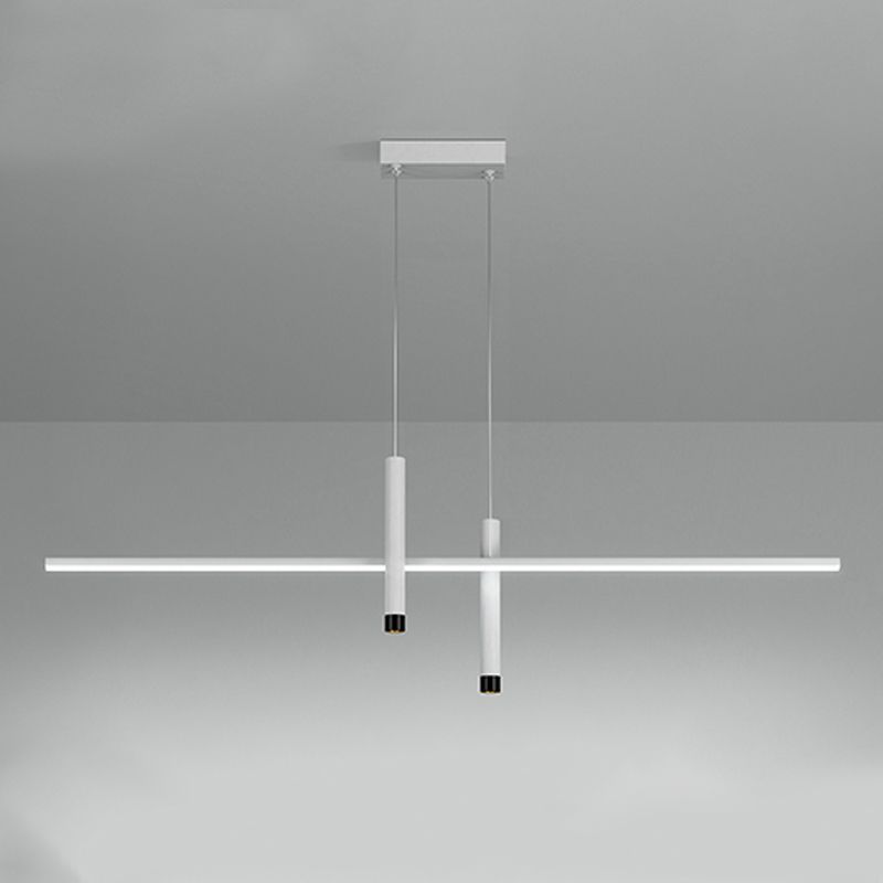 Luci a ciondolo dell'isola lineare contemporanea Metal 3 Lights Freepurs