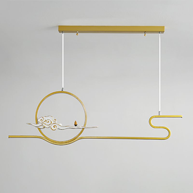 Resin Hanging Pendant Lights Modern Linear Hanging Lamps for Dining Room