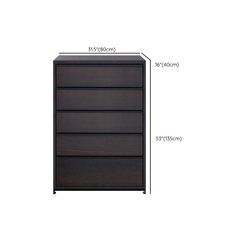 Black Storage Chest Dresser Wooden Storage Chest with Drawers