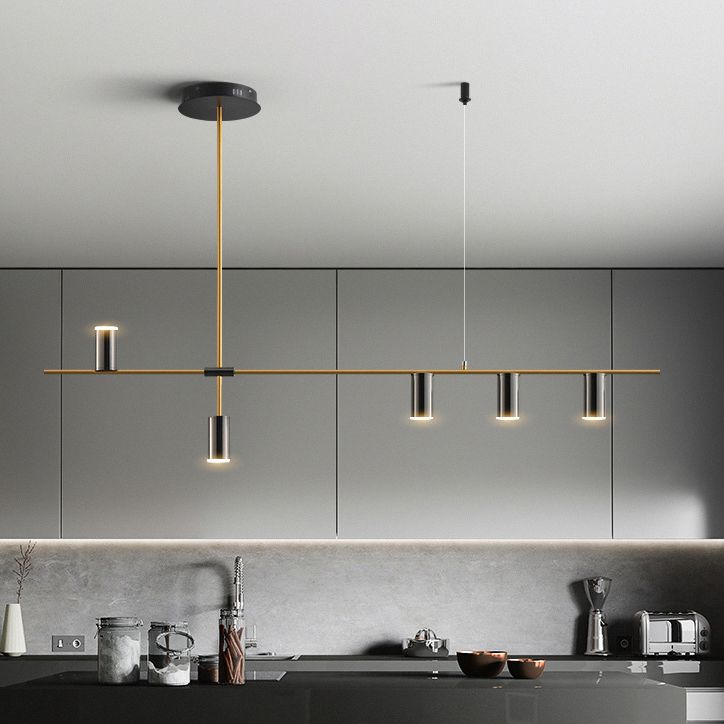 Cylinder Island Lighting Fixtures Contemporary Metal Island Lighting Ideas for Kitchen