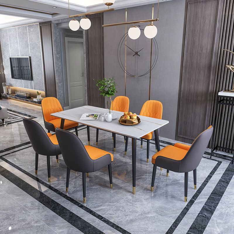 Mesa de comedor de comedor de piedra moderna de acabado mate