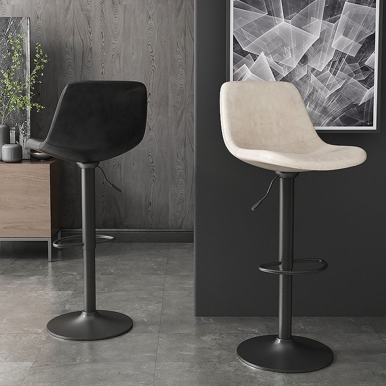 Industrial Style Bar Stools Leather Cushions Rotatable Counter Stools 1 Piece