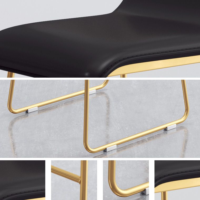 Modern Armless Backrest Counter Stool Steel Cafe Bar Stool with Pedal and Acrylic Seat