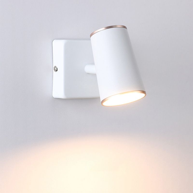 Rotatable Cylindrical Bedside Reading Lamp Modernism Simplicity Aluminum Wall Sconce for Bedroom