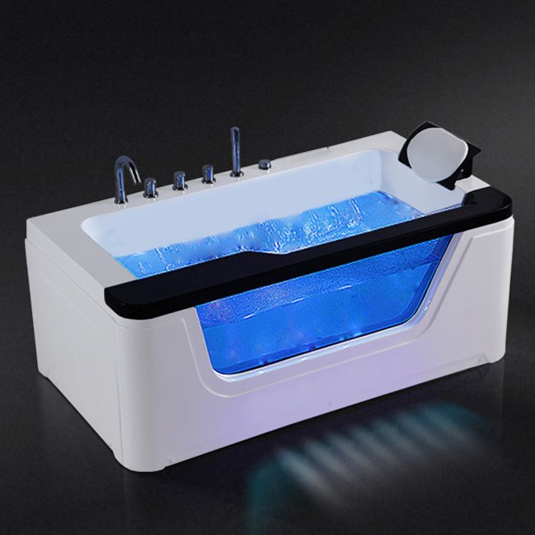 Acrylic Modern Bathtub Freestanding White Jets Included Bath