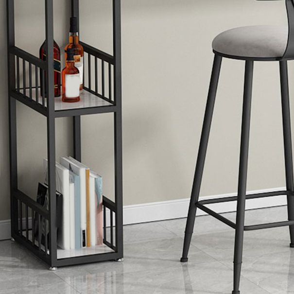 Modern Double Pedestal Bar Table Set 1/3 Pcs Iron Frame Bar Table and Stools