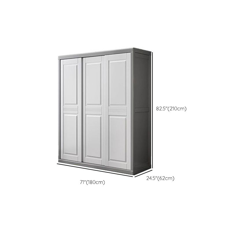 Rubberwood Wardrobe Cabinet with Shelves Modern Wardrobe Closet