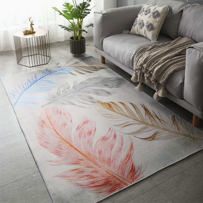 Fancy Living Room Area Carpet Brown Animal Pattern Polyester Area Rug Anti-Slip Washable Rug