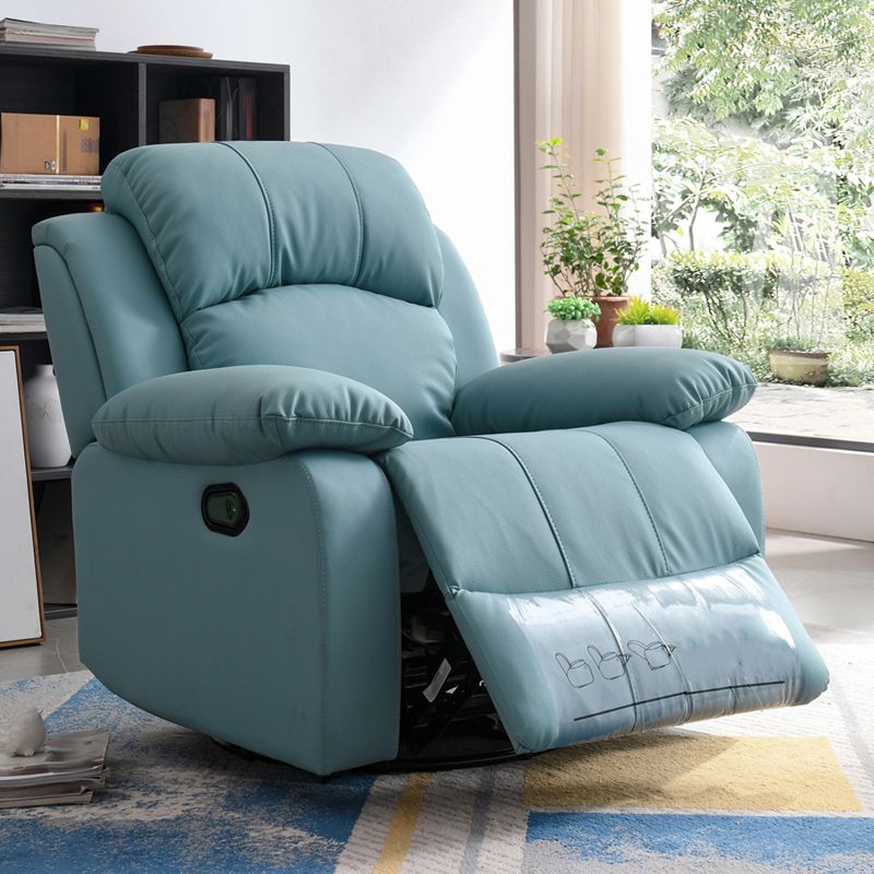 Solid Color Home Theater Recliner Bonded Leather Contemporary Chair for Home
