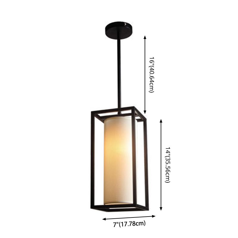 Cilinder eetkamer hanglampverlichting stof moderne suspensie hanger licht in beige